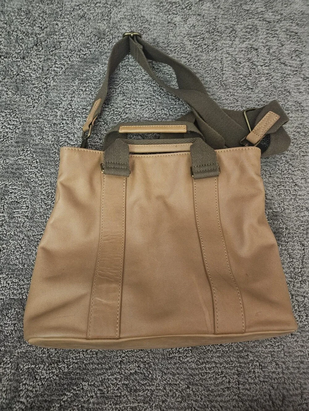 FEED project commuter tote 11” x 9” x 4” TAN leather